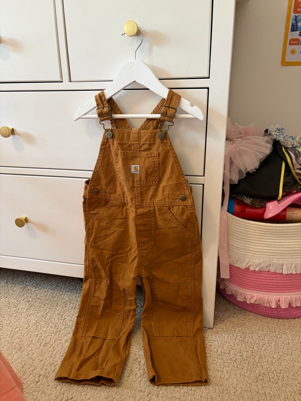 Carhart Brown Overalls 3T 100% Cotton
